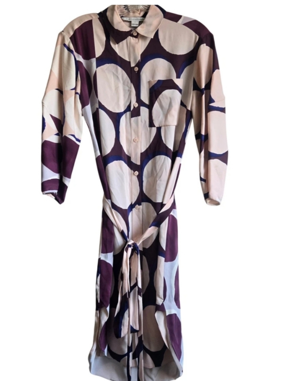 Diane von Furstenberg Geometric Circle Print Silk Dress New? 0
